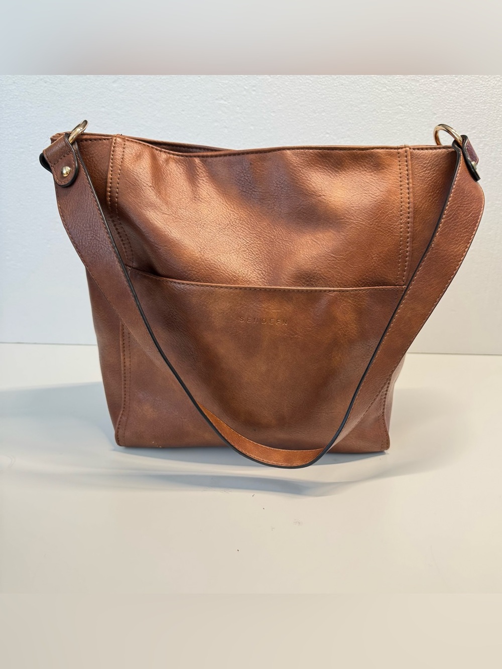 SENDEFN Vegan Leather Large Brown Hobo Bag Purse Tote